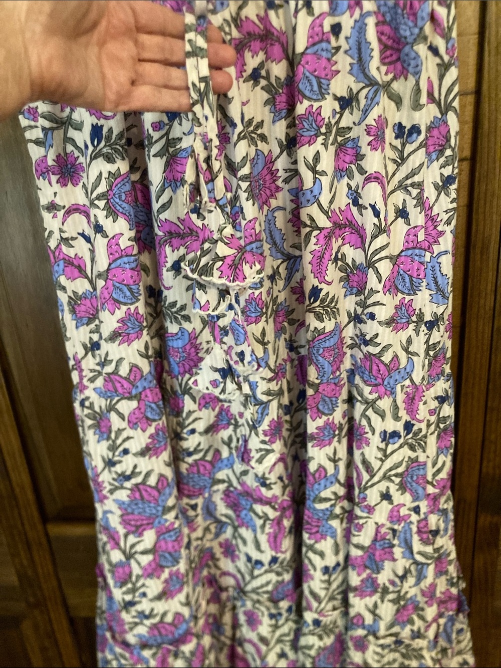 Vineyard Vines Pink & Lavender Floral Tie-Waist Maxi Dress Women’s size Large - Picture 12 of 16